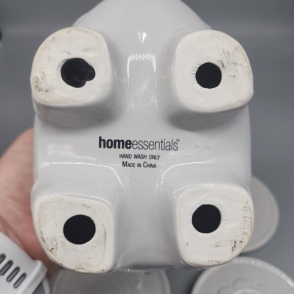 Elephant Ceramic Safari Stand w/coaster Set of 4 Gray - Picture 3 of 4